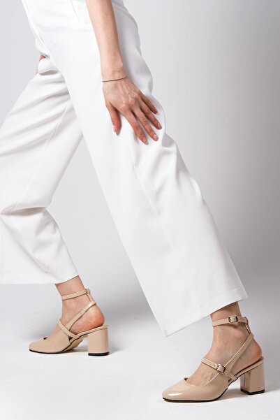 Mio Gusto Inessa Ten Rengi Arkası Açık Kadın Topuklu Ayakkabı