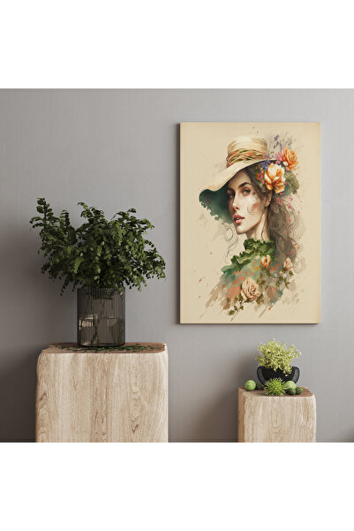 CANVASUM YAĞLI BOYA GÖRÜNÜMLÜ SANATSAL KADIN KANVAS TABLO ART030250