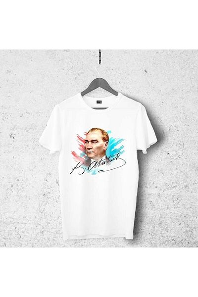 Pisa Art Μπλουζάκι Ataturk Designed 028, unisex Premium Quality Cracking Fading Printed Tshirt