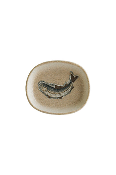 BONNA EXPERİENCE Fish Hygge 10cm x 6cm 4 Adet Porselen Oval Kase Seti