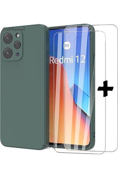 m.tk moveteck Xiaomi Redmi 12 Kılıf Soft Yumuşak Mat Silikon +9h Ekran Koruyu...