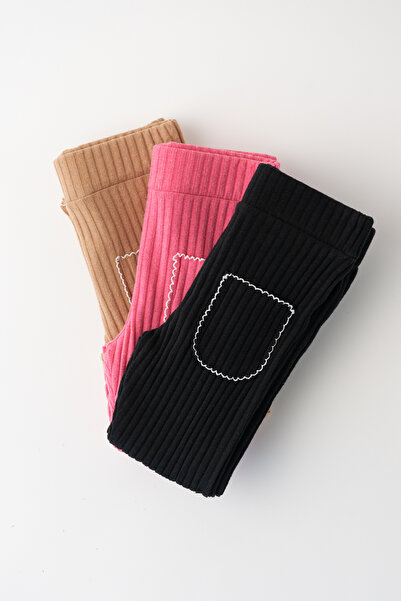 Banamio Mia Flared Leg Κολάν με μαλακή υφή με κροσέ με κεντημένο κορδόνι καμιζόλα