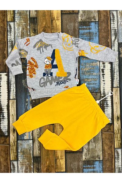 Esterella Letter embroidery baby boy tracksuit suit / boy sweatshirt trouser suit / baby boy gift suit