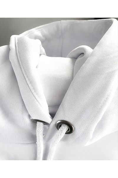 Pisa Art Φούτερ Unisex White Cool Bear με κουκούλα