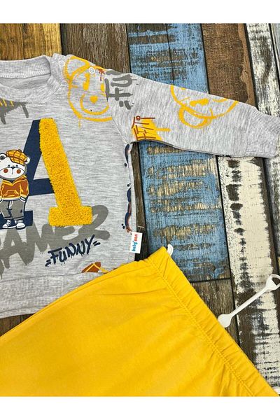 Esterella Letter embroidery baby boy tracksuit suit / boy sweatshirt trouser suit / baby boy gift suit