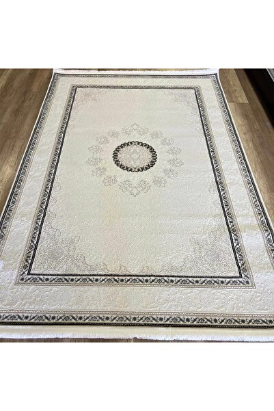 Sanat Halı Hera 3587 Beyaz Gri Klasik Salon Halısı