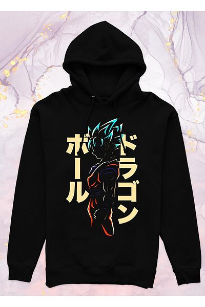 Pisa Art Dragon Ball - Super Saiyan God - Суичър с качулка без джоб