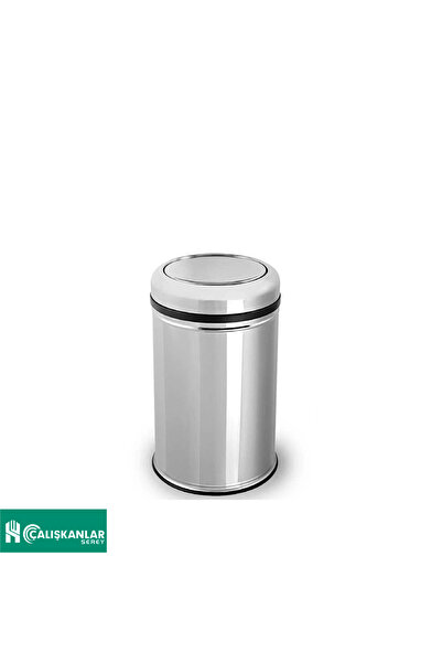 Genel Markalar Döner Kapaklı Pratik Çöp Kovası 8 Lt Paslanmaz Banyo Tuvalet B...