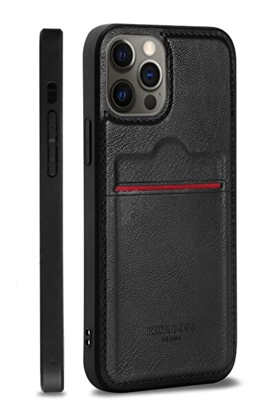 Socase iPhone 12 Uyumlu Deri kartlıklı Kılıf Business Seri