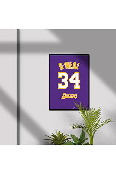 Sekiz Numara Shaquille O'Neal Los Angeles Lakers Forma Poster Tablo