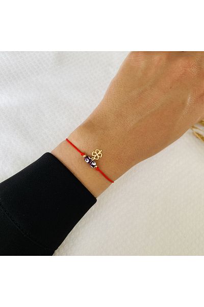 Fynbos LUCK EVIL EYE BEADED RED ROPE BRACELET & ANKLE