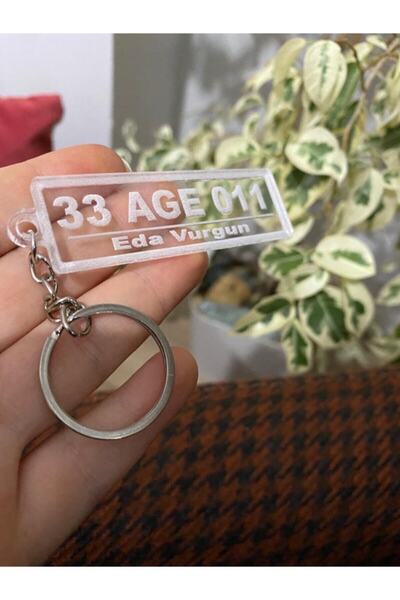 Pembe Ağaç Tasarım Atölyesi Breloc cu design special transparent în formă de placă - mașină - breloc auto