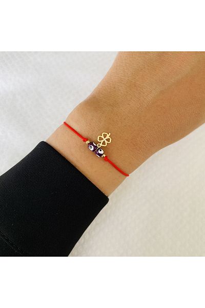 Fynbos LUCK EVIL EYE BEADED RED ROPE BRACELET & ANKLE