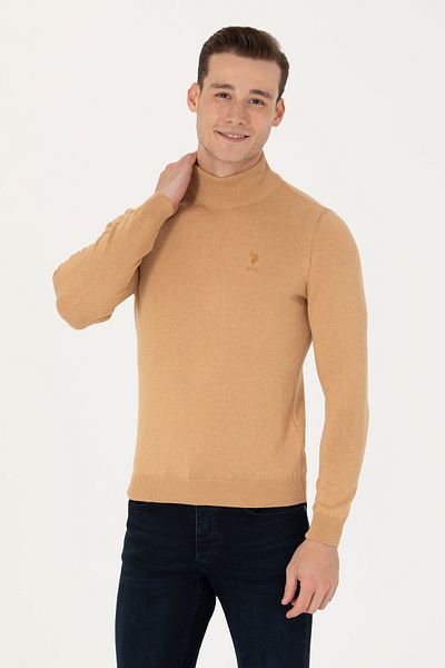 U.S. Polo Assn. ΒΑΣΗ. POLO ΑΝΔΡΙΚΟ ΑΘΛΗΤΙΚΟ SLIMFIT ΜΙΣΟ ΨΑΡΙΚΟΣ ΠΛΕΚΤΟ ΠΟΥΛΟΒΕΡ G081GL0TK.000. 1629690   ΣΚ23
