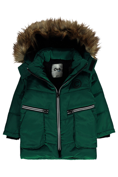 Civil Boys Erkek Çocuk Kapüşonlu Mont 2-5 Yaş Yeşil