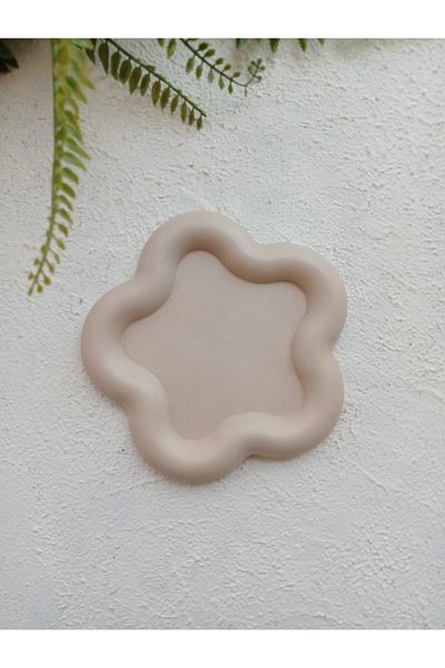 NVOs Candle Papatya Concrete Presentation Holder, Jewelry Plate, Candle Base, Organizer