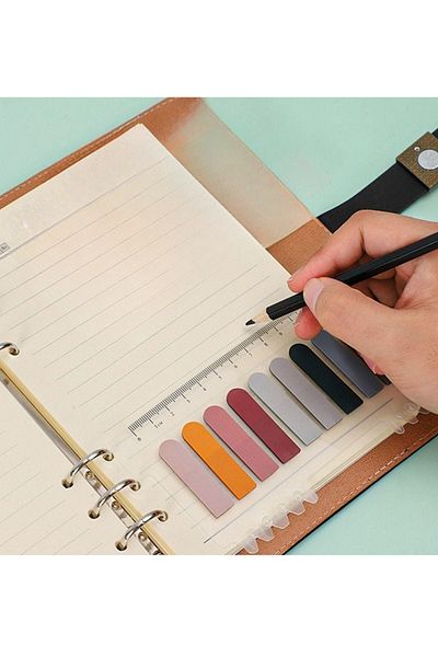 NaSaDAN 10 Colors Earth Tones Transparent Postit with Ruler 200 Sheets