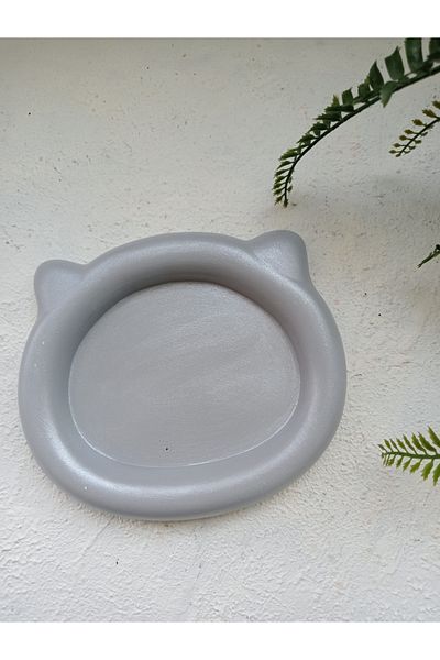 NVOs Candle Cat Concrete Presentation Holder, Jewelry Plate, Candle Pad, Organizer