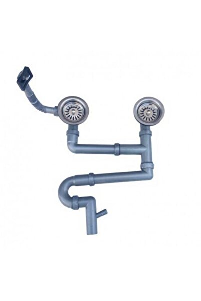 donau Çöpmak (11,5cm) Çiftli Taşmalı Paslanmaz Çelik Evye Sifonu