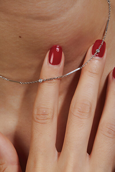 Joy of Jade Tahira Kolye 1 Mikron Rodyum Kaplama (925 Ayar Gümüş Üzerine) Zirkonyum