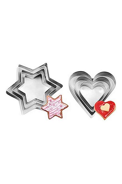 Nar kalıp Narkalıp Heart Star Shaped Cookie Mold Set of 6