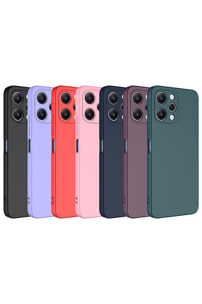 Rivor حافظة متوافقة مع هاتف Xiaomi Redmi 12 مع حماية للكاميرا، غطاء داخلي مخملي غير لامع من السيليكون الملون