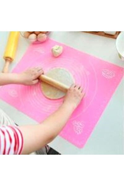 HOLLYHOME Büyük Boy Silikon Hamur Açma Matı Pembe/fuşya 40x50cm