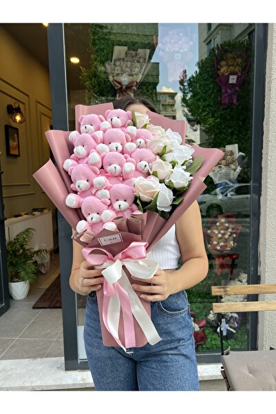 u&b teddy bear flowers Teddy Bear Flowers Dev Sevimli Pembe Ayıcık Buketi
