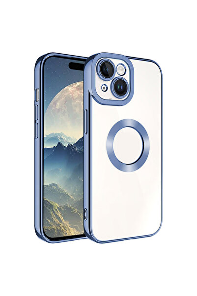 Rivor Apple iPhone 15 Plus Uyumlu Kılıf Kamera Korumalı Kenarları Renkli Şeff...