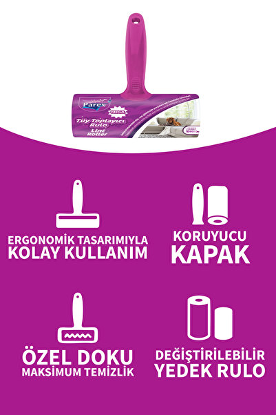 Parex Mega Tüy Toplayıcı Rulo 60 Lı X 2 Adet