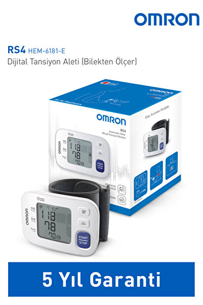 Omron RS4 Bilekten Dijital Pilli Tansiyon Aleti – Intellisense Teknolojili, Sensörlü, 60 Ölçüm Hafızalı