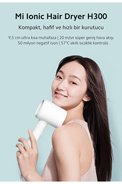 Xiaomi Mi Ionic Saç Kurutma Makinesi H300 Beyaz 1600 W