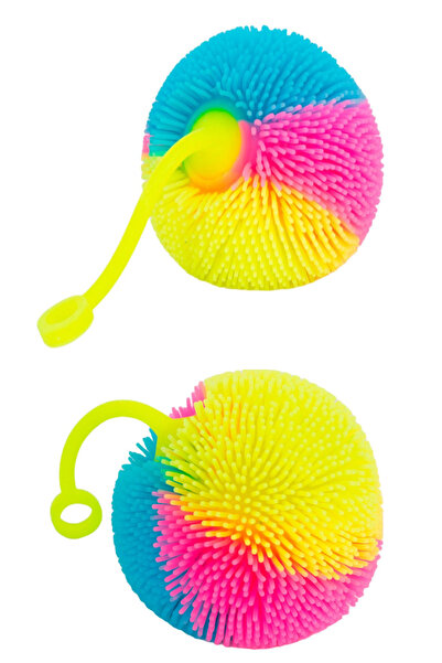 Hyd Oyuncak Işıklı Saçaklı Top Dekompresyon Stres Sıkma Dikenli Beyincik Oyuncağı 1 Adet