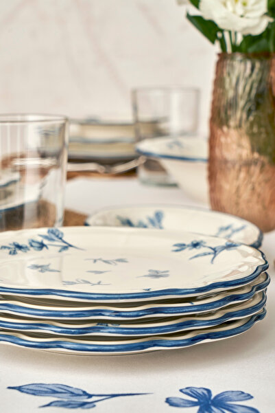 TRENDYOLMİLLA HOME X Bella Maison Beyond Blue Порцелянова сервірувальна тарілка, 4 шт., 25,5 см TPHAW26TBK00044