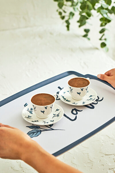 TRENDYOLMİLLA HOME X Bella Maison Beyond Blue Set de 2 cești de cafea din porțelan 90 cc TPHAW26KFC00015