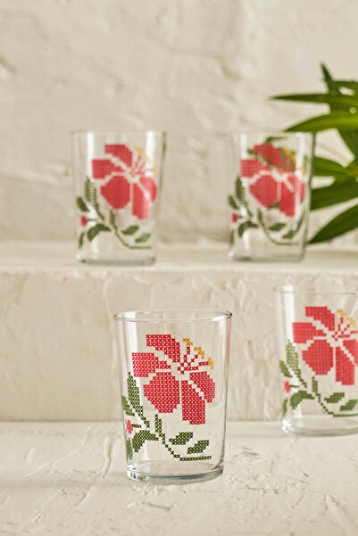 TRENDYOLMİLLA HOME X Bella Maison Peony Set of 4 Glass Cups 510Cc Tphaw26Brd00001