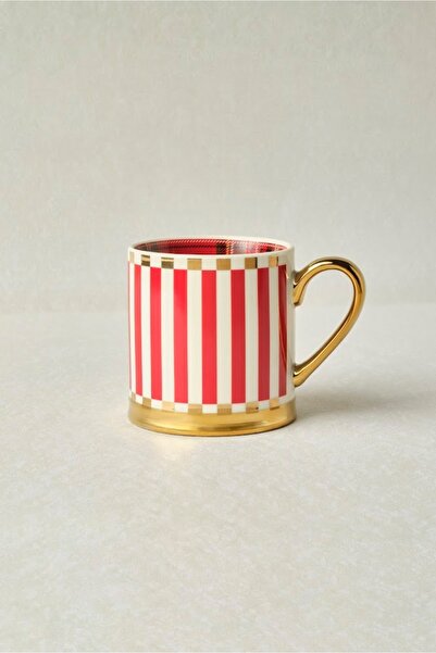 Karaca New Year New Year Red Striped 330 ml Mug
