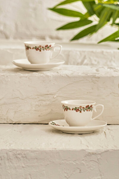 TRENDYOLMİLLA HOME X Bella Maison Peony Set de 2 cești de cafea din porțelan 90 cc TPHAW26KFC00015