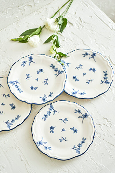 TRENDYOLMİLLA HOME X Bella Maison Beyond Blue Порцеляновий набір з 4 тарілок для десертів 20,5 см TPHAW26TBK00047