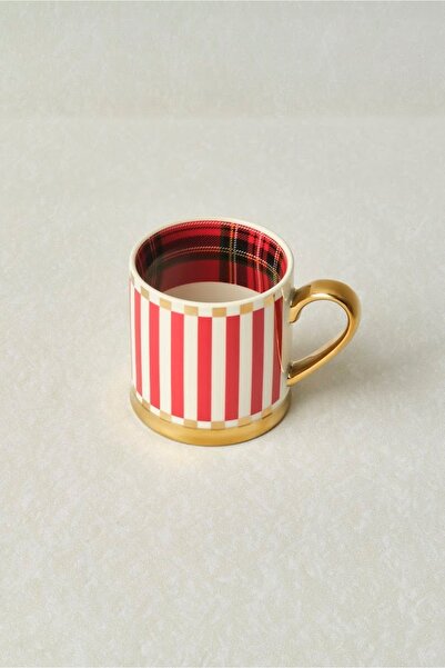 Karaca New Year New Year Red Striped 330 ml Mug