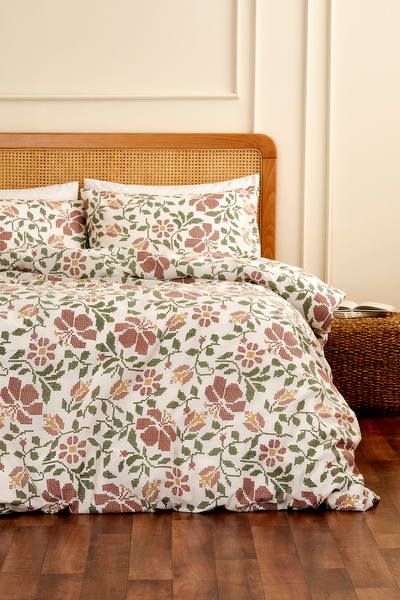 TRENDYOLMİLLA HOME X Bella Maison Set cuvertură de pat dublă cu păun 200x220cm TPHAW26CKN00021