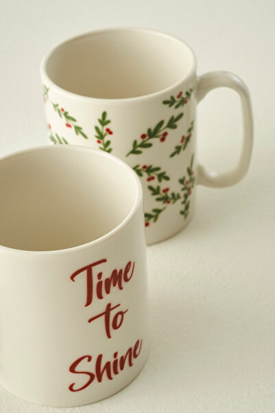 TRENDYOLMİLLA HOME X Bella Maison Christmas 2-Piece Porcelain Mug 390Cc Tphaw26Up00013