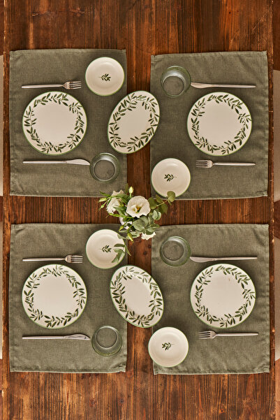TRENDYOLMİLLA HOME X Bella Maison Leaf Porcelain 10 Piece Breakfast Set Tphaw26Khv00000