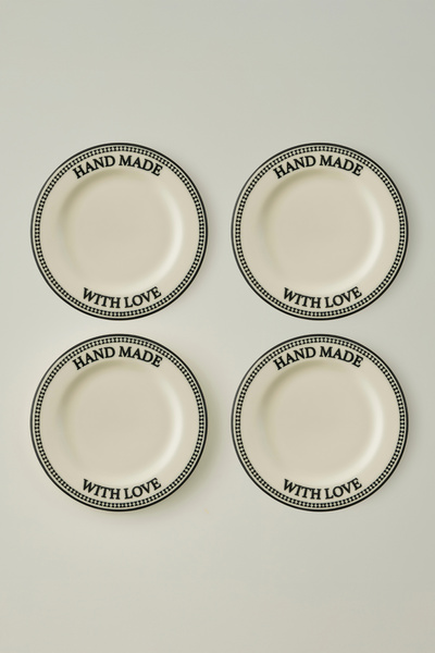 TRENDYOLMİLLA HOME X Bella Maison Native Porcelain 4-Piece Cake Plate 20cm Tphaw26Tbk00036