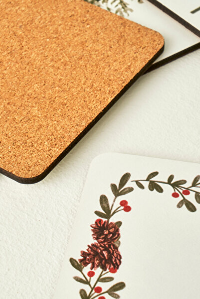 TRENDYOLMİLLA HOME X Bella Maison Χριστουγεννιάτικο Σετ 6 Σουβέρ 10x10cm TPHAW26BAL00000