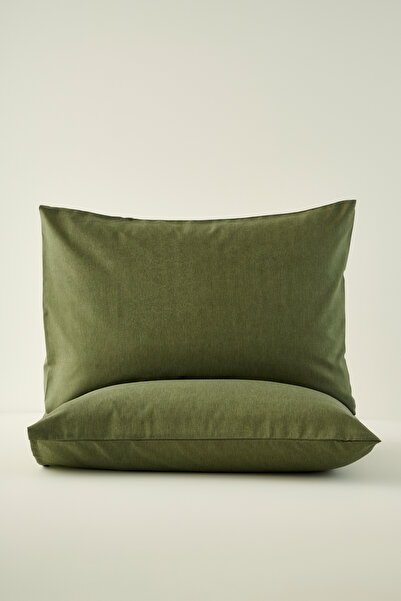 TRENDYOLMİLLA HOME X Bella Maison Leaf Green Plain 2-Piece Pillowcase 50X70Cm Tphaw26Yk00000