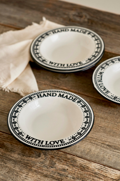TRENDYOLMİLLA HOME X Bella Maison Native Porcelain 4-Piece Dinner Plate 21.5 cm Tphaw26Tbk00034