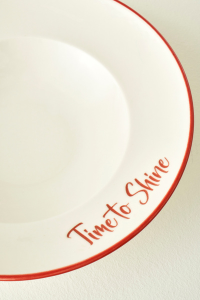 TRENDYOLMİLLA HOME X Bella Maison Новорічна порцелянова тарілка для макаронів 27 см TPHAW26TBK00031