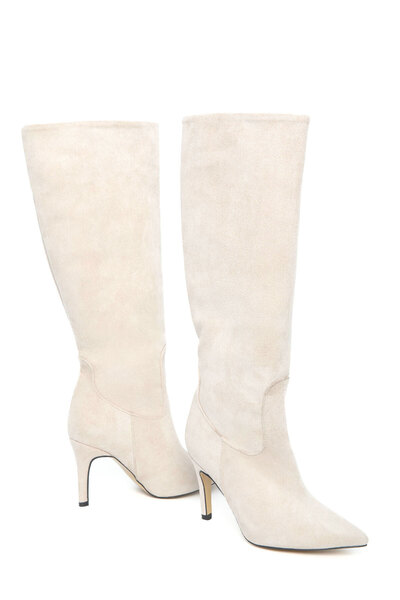 SOHO Μπεζ σουέντ γυναικείες μπότες 19978