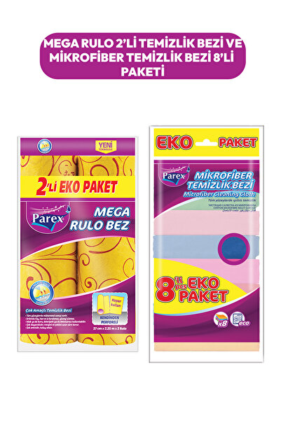Parex Mega Roll paket od 2 krpa za čišćenje i paket od 8 krpa od mikrovlakana